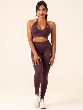 Топ Ryderwear Lift Rib Seamless Halter Sports Bra - Plum