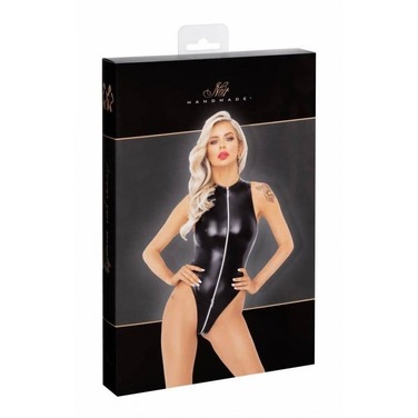 Боди S F294 Noir Handmade, с молнией, черное