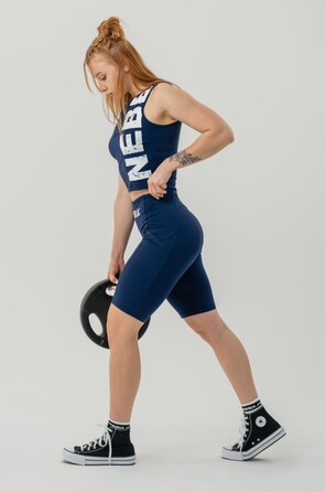 Велосипедки Nebbia High waisted biker shorts 10'' GYM THERAPY Dark Blue 628 Blue Dark