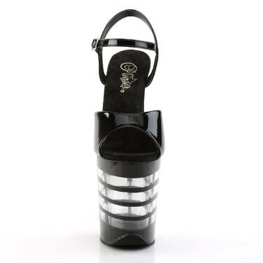 Босоножки Flamingo-809LN. Каблук 8 дюймов, ремешком на щиколотке шириной 4 дюйма, подкладка из PF. Черные.