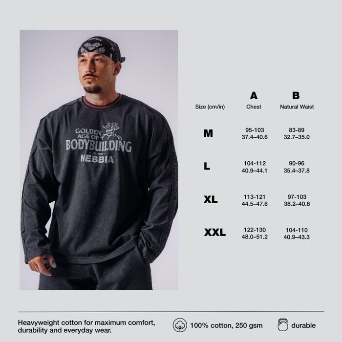 Лонгслів чоловічий NEBBIA x Olympia Long Sleeve T-Shirt Black 952