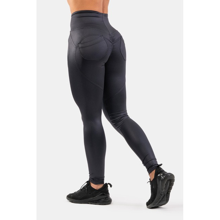 Штани High Waist Glossy Look Bubble Butt Pants Volcanic Black 586