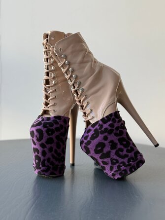 Захисти для Платформи Взуття Animal Print для Pole Dance Heels Захист та Стиль - фіолетовий леопард