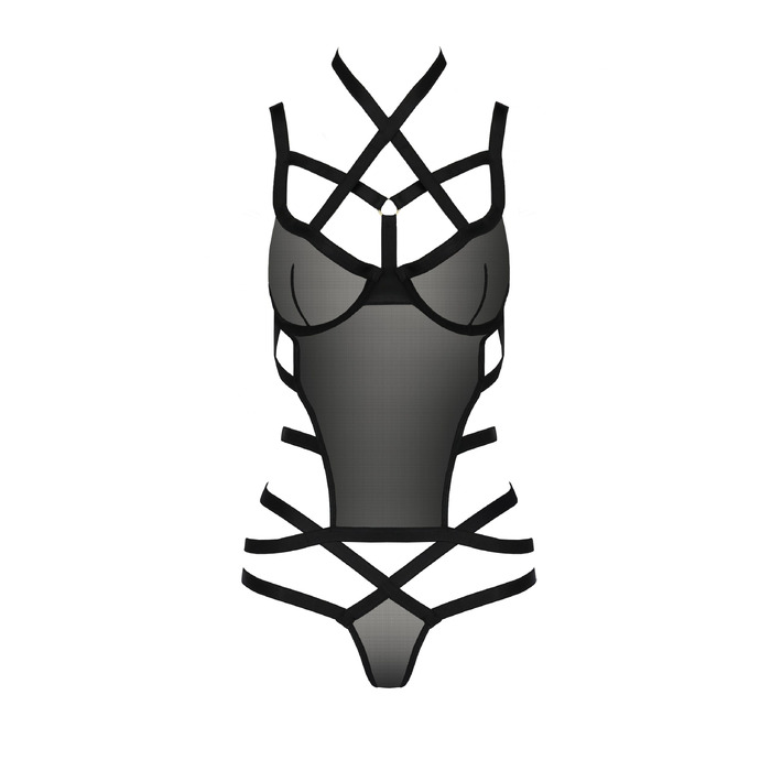 Корсет со стреп-лентами HAGAR CORSET black S/M - Passion