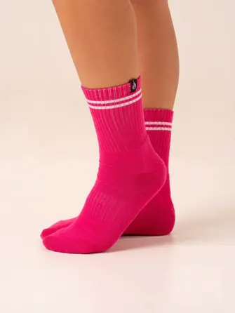 Носки Ryderwear Stripe Crew Socks - Hot Pink
