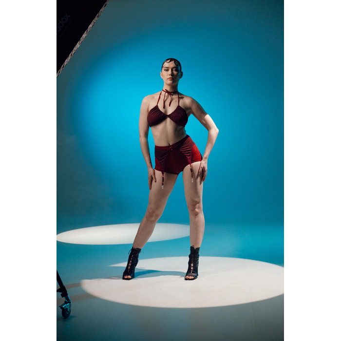 STARDUST top Burgundy shine_ бургунді стрази