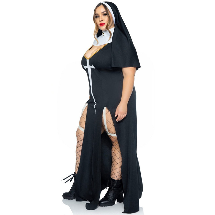 Костюм монашки Leg Avenue Sultry Sinner 1X-2X