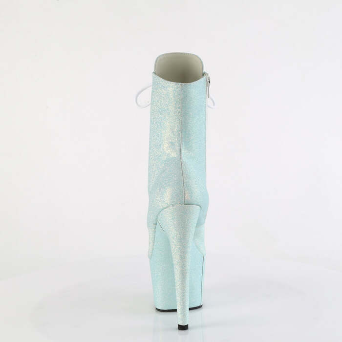 Чоботи Adore-1020SDG *7-дюймовий каблук, 2 3/4-дюймові черевики на шнурівці зпереду, збоку блискавка, сині