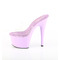 Шльопанці Pleaser Adore-701 на підборах 7 дюймів, шльопанці 2 3/4 дюйма з PF, прозорі/лавандові