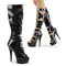Босоніжки Pleaser Delight-600-49 на підборах 6 дюймів, чоботи-гладіатори до коліна 1 3/4 дюйма, блискавка ззаду, чорні