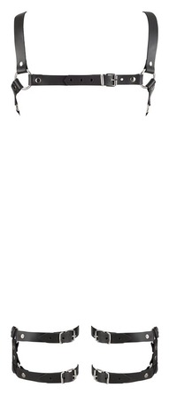 Портупея на груди та ноги ZADO FETISH Hernes чорна, S/M