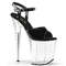 Босоніжки Pleaser Flamingo-809 на підборах 8 дюймів, босоніжки з ремінцем на щиколотці 4 дюйми, чорні/прозорі