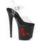 Босоніжки Pleaser Flamingo-808TGRS *8-дюймовий каблук, 4-дюймовий ремінець на щиколотці PF з RS Trucker Girl, прозорі/червоні