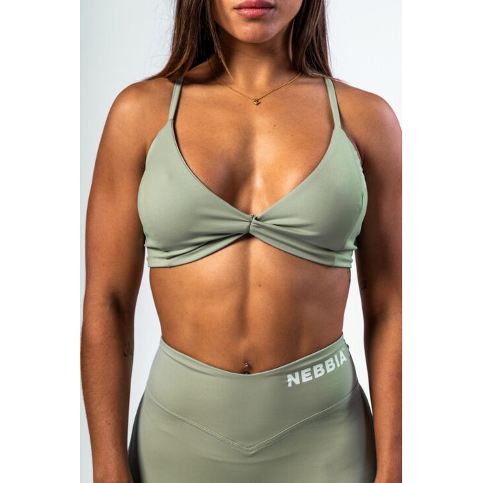 Топ Nebbia Medium-Support Sports Bra TWIST-KNOT Light Green 423