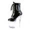 Ботинки Pleaser Flashdance-1020-8, каблук 8 дюймов, высота ботинок 4 дюйма, светодиодная подсветка PF, молния сбоку, чёрно-прозрачный цвет