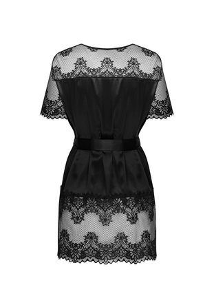 Сексуальный черный халат Obssesive Maderris peignoir XS/S