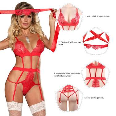 Комплект білизни мереживної Star Night Love Affair Lace червоний XS-S