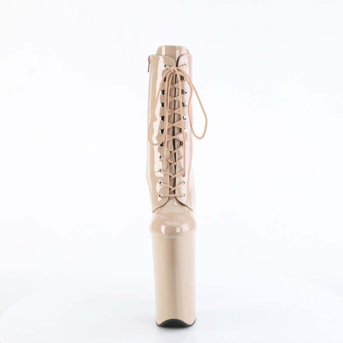 Ботильоны Beyond-1020, каблук 10 дюймов, высота ботинка 6 1/4 дюйма, шнуровка спереди, боковая молния, бежевый