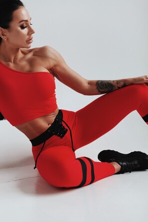 ЛЕГІНСИ RED EYELET LACE UP LEGGINGS