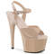 Босоножки Pleaser Adore-709, каблук 7 дюймов, ремешок на щиколотке шириной 2 3/4 дюйма, цвет: телесный