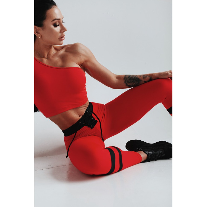 ЛЕГІНСИ RED EYELET LACE UP LEGGINGS