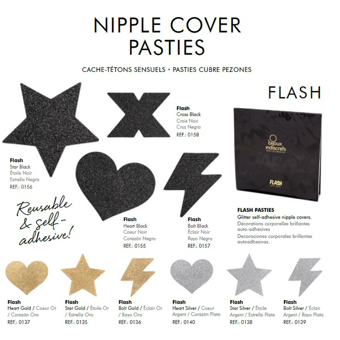 Прикраса для грудей Flash - Heart Black Bijoux Indiscrets