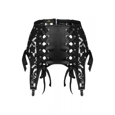 Пояс для чулок спандекс+гипюр F143 Noir Handmade S