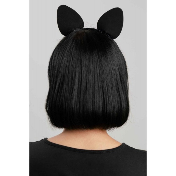 Ушки кошки на обруче,кожа, черные