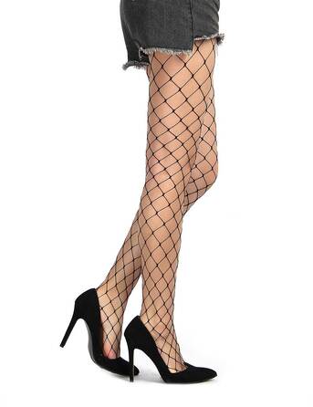 Колготки в крупную сетку Star Night Pantyhose черный, XS-M