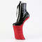 Boots Pleaser Forbidden-1020BEJ, 11 дюймов, без каблука, 6 1/4 дюйма, PF, шнуровка, боковая молния, чёрная лакированная кожа, красные стразы