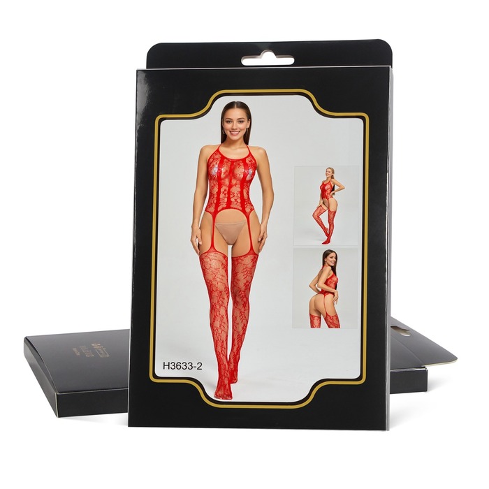 Комбинезон открытый Star Night кружевной, красный, XS-M