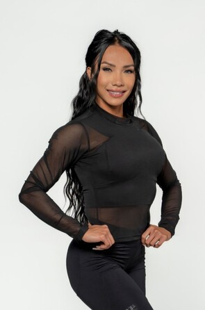 Лонгслів Nebbia Women's Mesh Long Sleeve Top INTENSE Sheer Gold 847