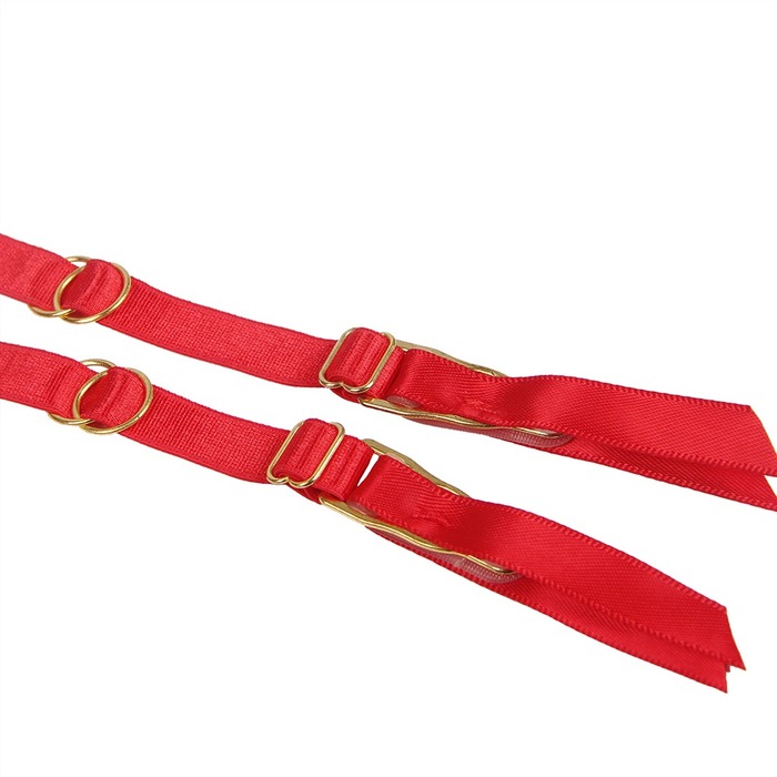 Сексуальні стрейч-трусики Star Night з поясом та підв'язками, із застібкою на 2 гачки ззаду, червоний