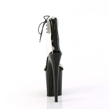 Босоножки Flamingo-827RS *Каблук 8 дюймов, манжета на щиколотке 4 дюйма, босоножкии с PF, молния сзади, прозрачный/черный