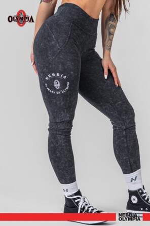 Легінси Nebbia Washed High Waisted Leggings GYM WARRIOR Black 776