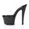 Шльопанці Pleaser Stardust-702 на підборах 7 дюймів, шльопанці на платформі 2 3/4 дюйма з блискітками та стразами, прозорі/чорні