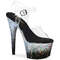 Босоножки Pleaser Adore-708SS, каблук 7 дюймов, ремешок на щиколотке шириной 2 3/4 дюйма, прозрачный/серебристый