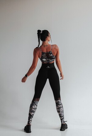 ТОП MILITARY BROWN TOP WITH TULE CUTOUT 14323