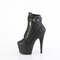 Чоботи Pleaser Adore-700-05 *7 дюймів на підборах, черевики на шнурівці спереду 2 3/4 дюйма, збоку блискавка, чорні, веганська шкіра/чорний колір