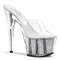 Шлепанцы Pleaser Adore-701G, каблук 7 дюймов, высота 2 3/4 дюйма, PF, с блестками, прозрачный/серебристый