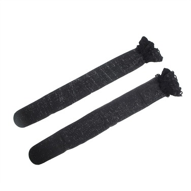 Панчохи з люрексом Star Night Lase Pearlescent на силіконовій стрічці, чорні, XS-M