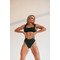 КУПАЛЬНІ ТРУСИКИ HIGH-WAIST RETRO BIKINI - BOTTOM DARK GREEN 555