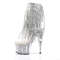 Ботинки Pleaser Adore-1017SRS, каблук 7 дюймов, 2 3/4 дюйма, шнуровка сзади, боковая молния, прозрачный/серебристый