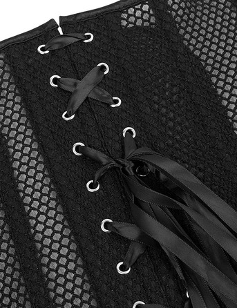 Корсет із сітки з візерунком Star Night з гачками та шнурівкою, з трусиками в комплекті, M (без коробки)