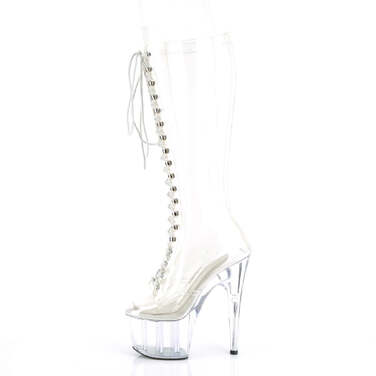 Boots Adore-2020C *Каблук 7 дюймов, 2 3/4 дюйма, PF шнуровка, прозрачный