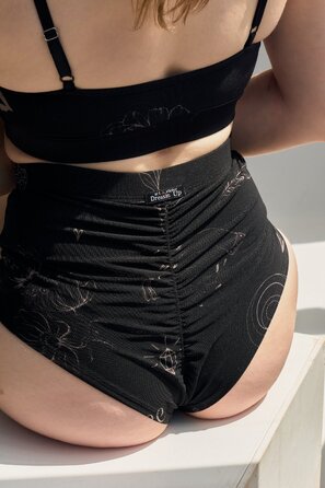 Шорти Tattoo Basic з Високою Посадкою з Тату Принтом для Pole Dance, Twerk та Сценічних Виступів - чорний