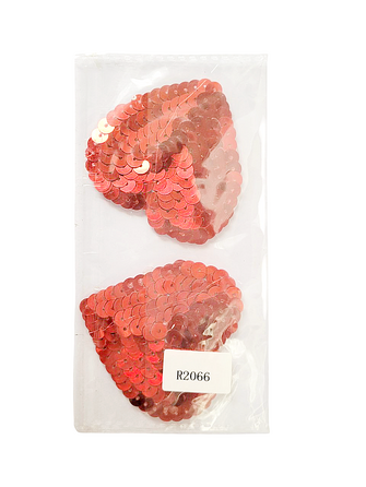 Наклейки на соски Sunspice в виде сердечек с пайетками, красные