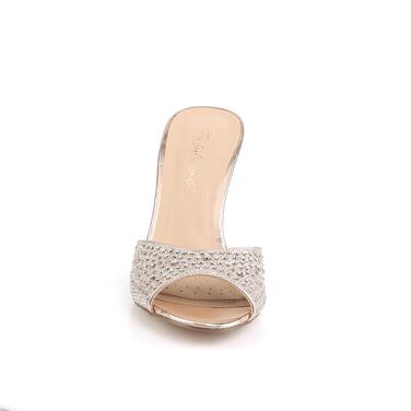 Шлёпанцы Lucy-01 * Каблук 3 1/4 дюйма, украшенные блестками RS, золотого цвета