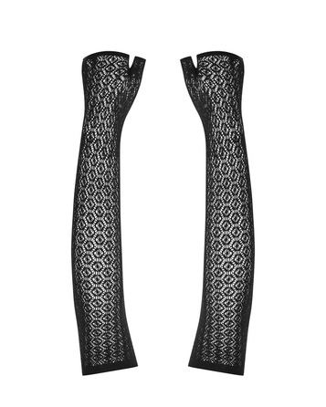 Ажурні рукавички до ліктів A772 Obsessive, чорні, One Size