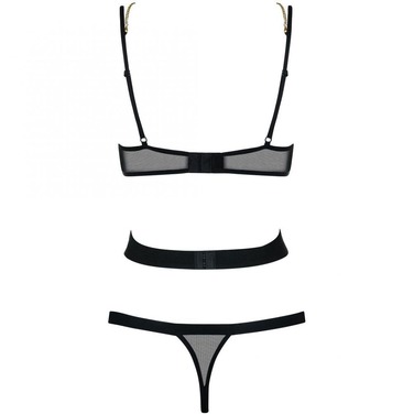 Боді зі шлейками чорний Obsessive BONDY TEDDY S/M